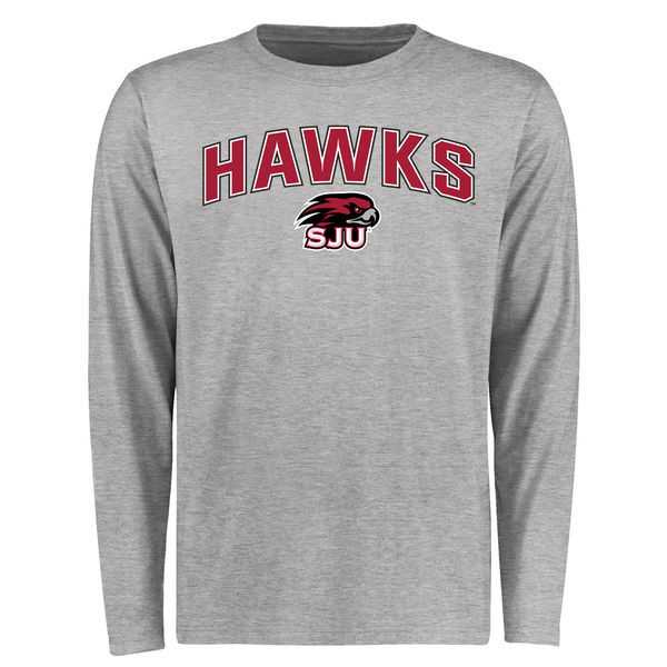 Saint Joseph's Hawks Proud Mascot Long Sleeves WEM T-Shirt Ash,We sell and wholesale Saint Joseph's Hawks Proud Mascot Long Sleeves WEM T-Shirt Ash on line form chian!